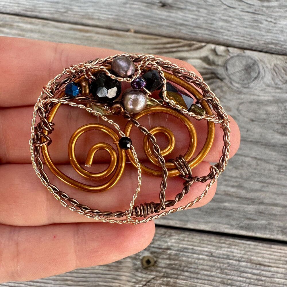 Vintage Jewelry Artisan Handcrafted Brooch Pin